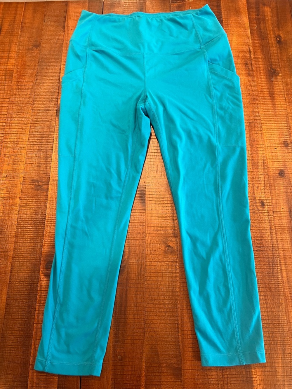 32 Degrees Teal Blue High-Rise Leggings with Side Pockets